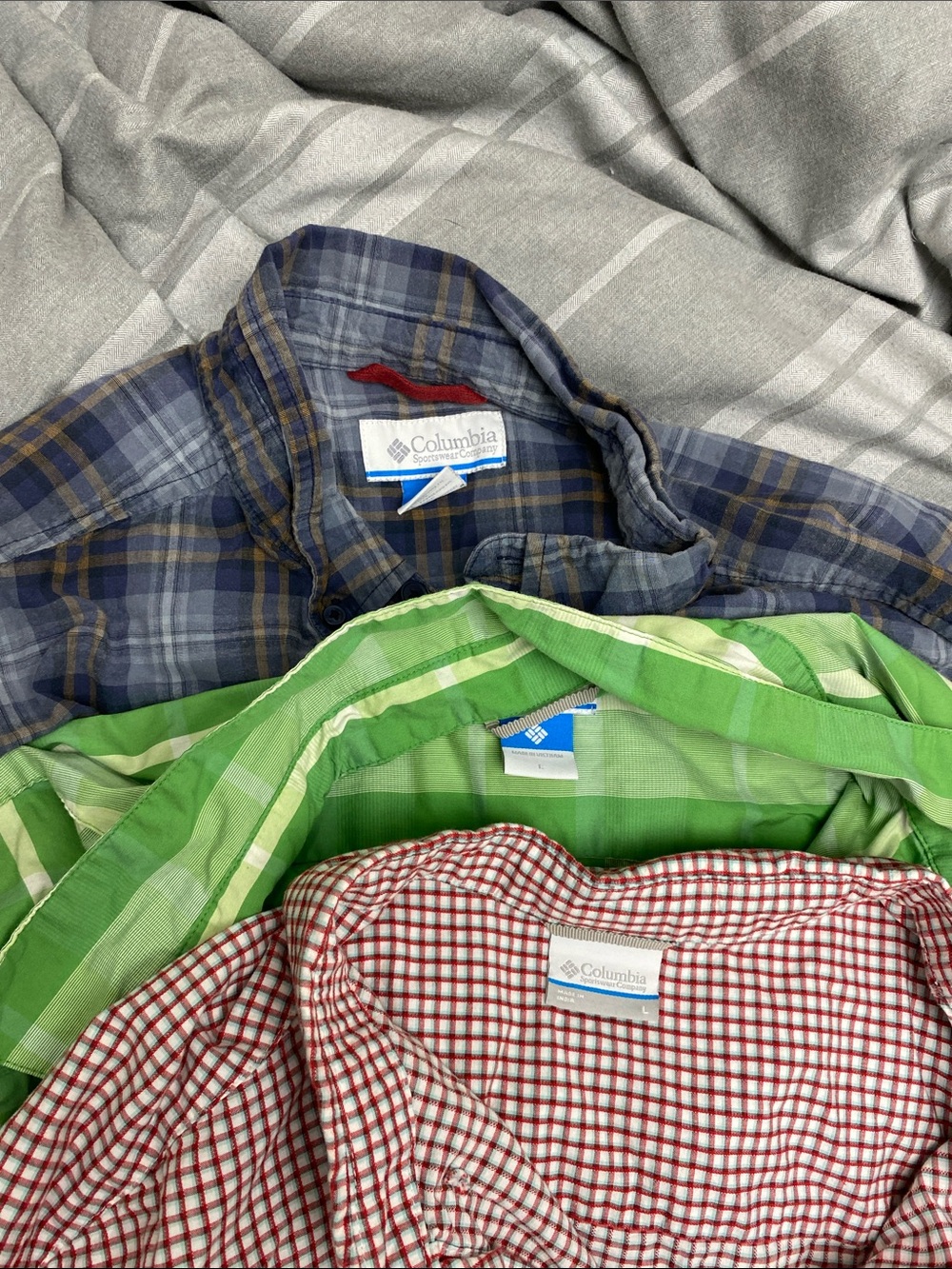 Columbia Men's Multi-Pack Plaid & Check Button-Down Shirts - Blue, Green, Red